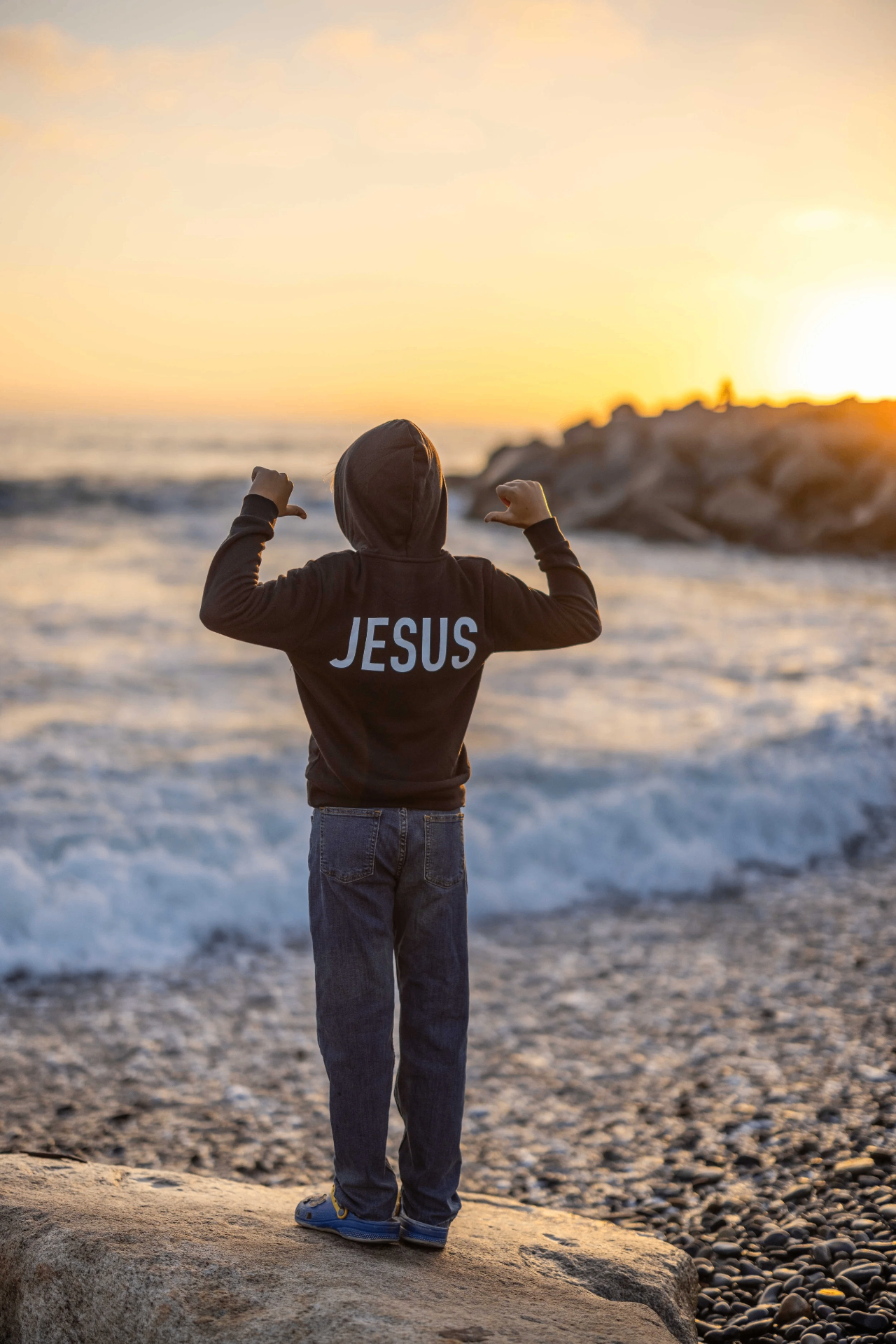 Youth Hoodie — “JESUS” back print