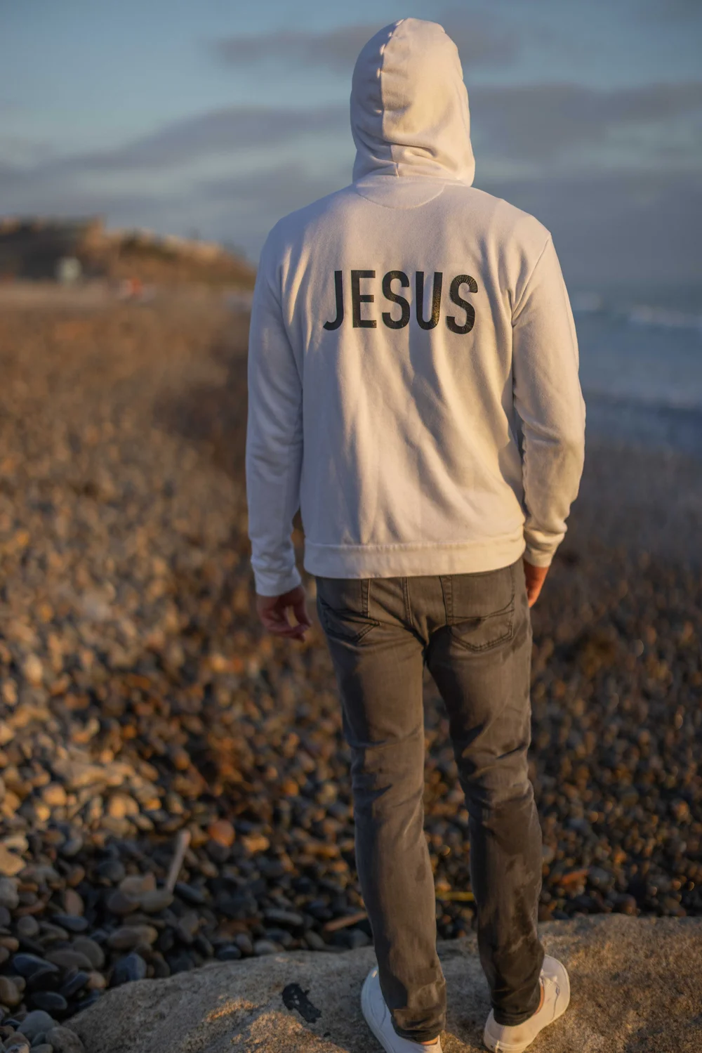 Men's Hoodie — “JESUS” back print